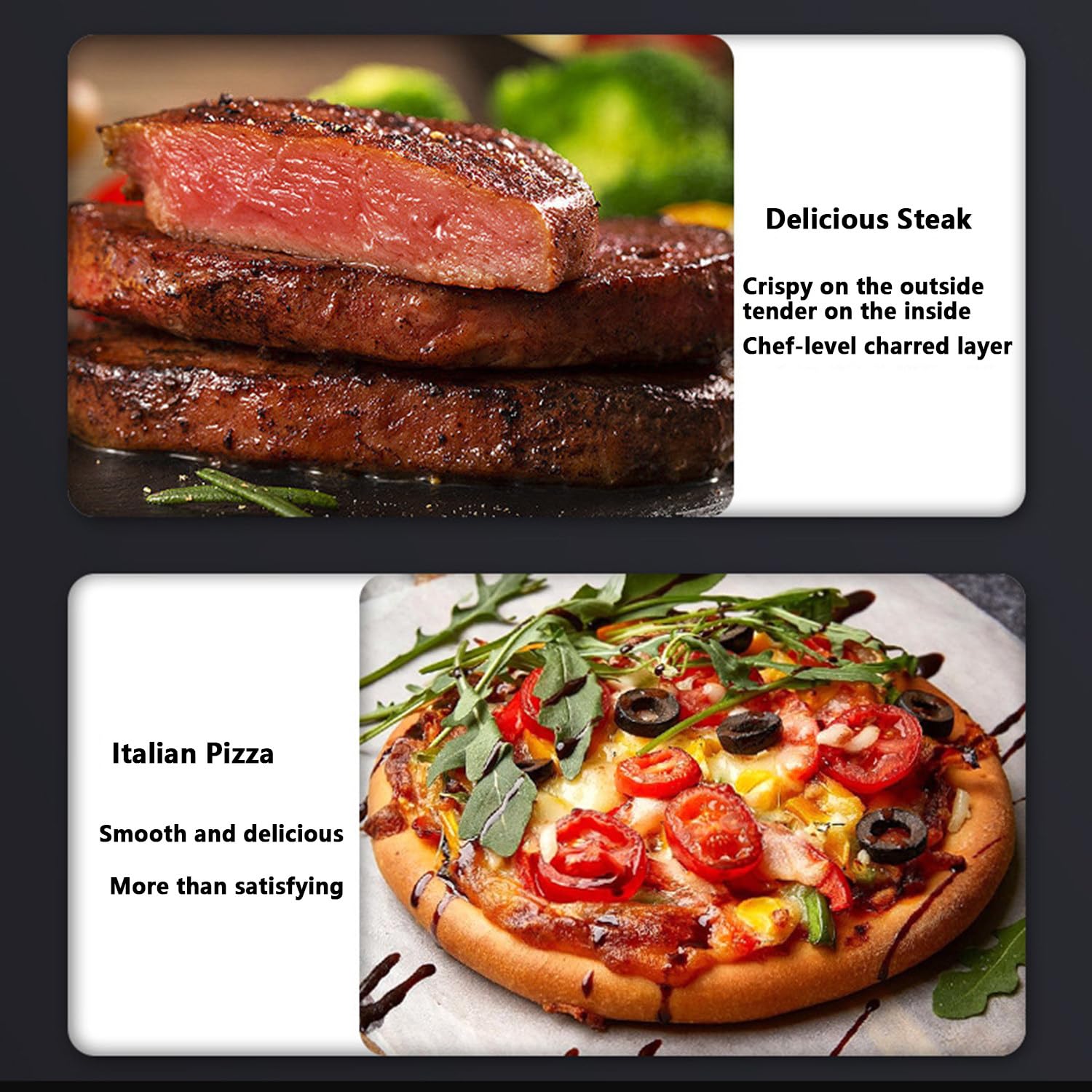 Horno Eléctrico Para Carne De 1700 W, Precalentamiento Rápido De 5,0 Min, Temperatura Máxima De 800 ℃, Temporizador De 0 a 10 Min, Tiempo Y Temperatura Ajustables