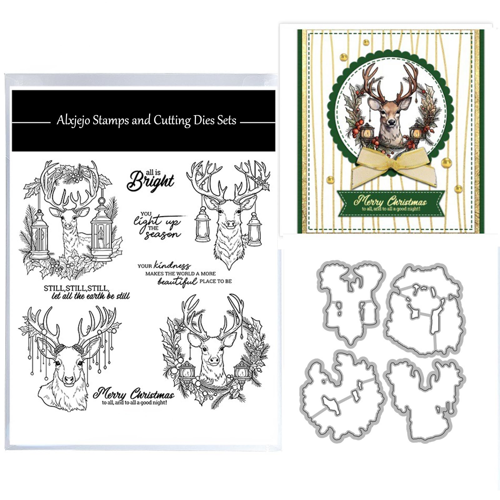 Alxjejo Cutting Dies and Stamps Set 2024-2025-2026,Stamps and die for Card Making for DIY Birthdays, Thanksgiving Day, Valentine's Day, Scrapbooking, Art Craft, Festivals Greeting Card Album