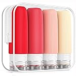Mrsdry Travel Bottles for Toiletries, Tsa Approved 3oz Portable Travel Bottles, BPA Free Leak Proof Squeezable Silicone Travel Size Containers, Travel Accessories with Clear Toiletry Bag (4 Pack)