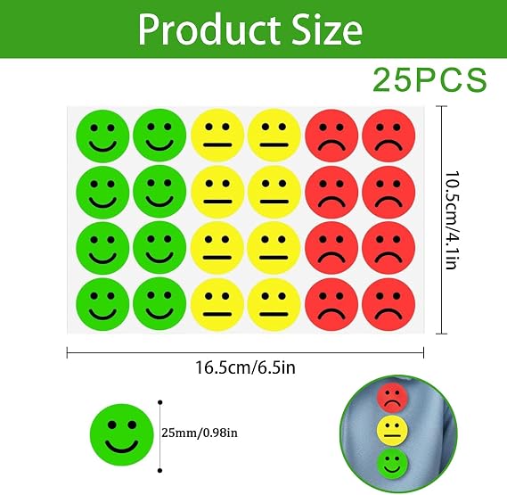 600 Pcs Smiley Face Stickers,Smiley Sad Face Emotion Emoji Sticker for Kids