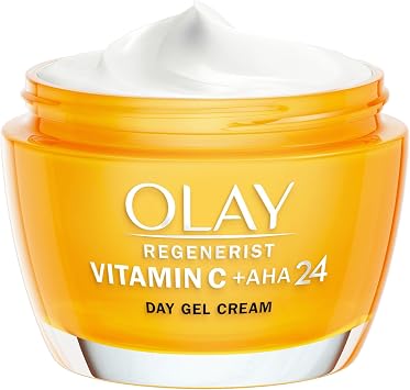 كريم جل النهار Olay فيتامين C + AHA24 للوجه للحصول على لون مشرق ومتجانس سعة 50 مل