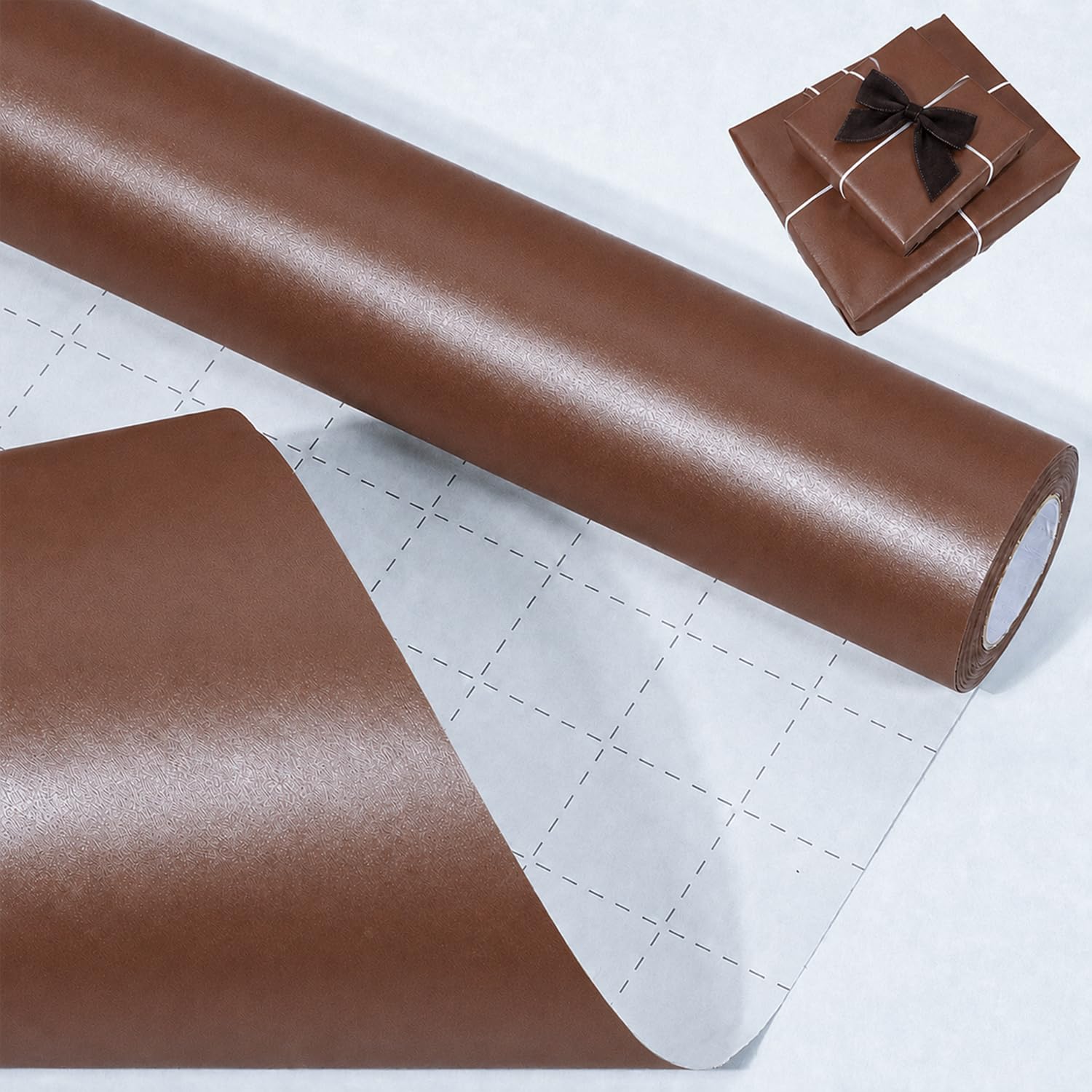 Brown Wrapping Paper Roll,43cm*10m Pearly Lustre Brown Wrapping Paper, Pearlescent Kraft Gift Wrap Paper for Birthday,Party,Wedding,Christmas,Festive Decorations,DIY Crafts