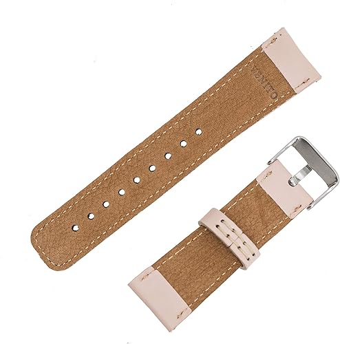 Vista 31 de Tivole - Correa de reloj de cuero de alta calidad hecha a mano compatible con Samsung Galaxy Watch 1.811 in/Gear S3 Frontier/Gear S3 Rosa nude