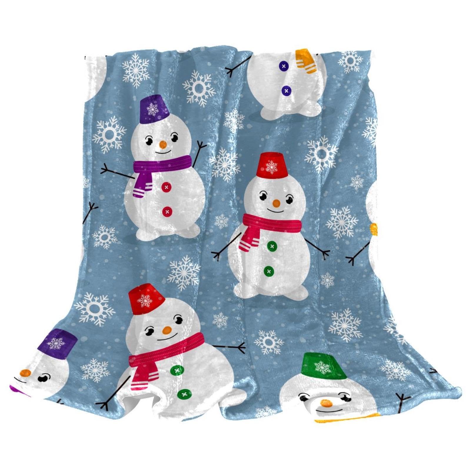 Couverture polaire bonhomme de neige le plaid idéal pour réchauffer les cœurs