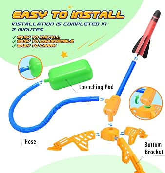 Toys for 3-12 Years Old Boys, Rocket Toy Set Gifts Age 3-9 Year Old Boys | 6 Rockets Included | Outdoor Garden STEM Game | Birthday Christmas Gift