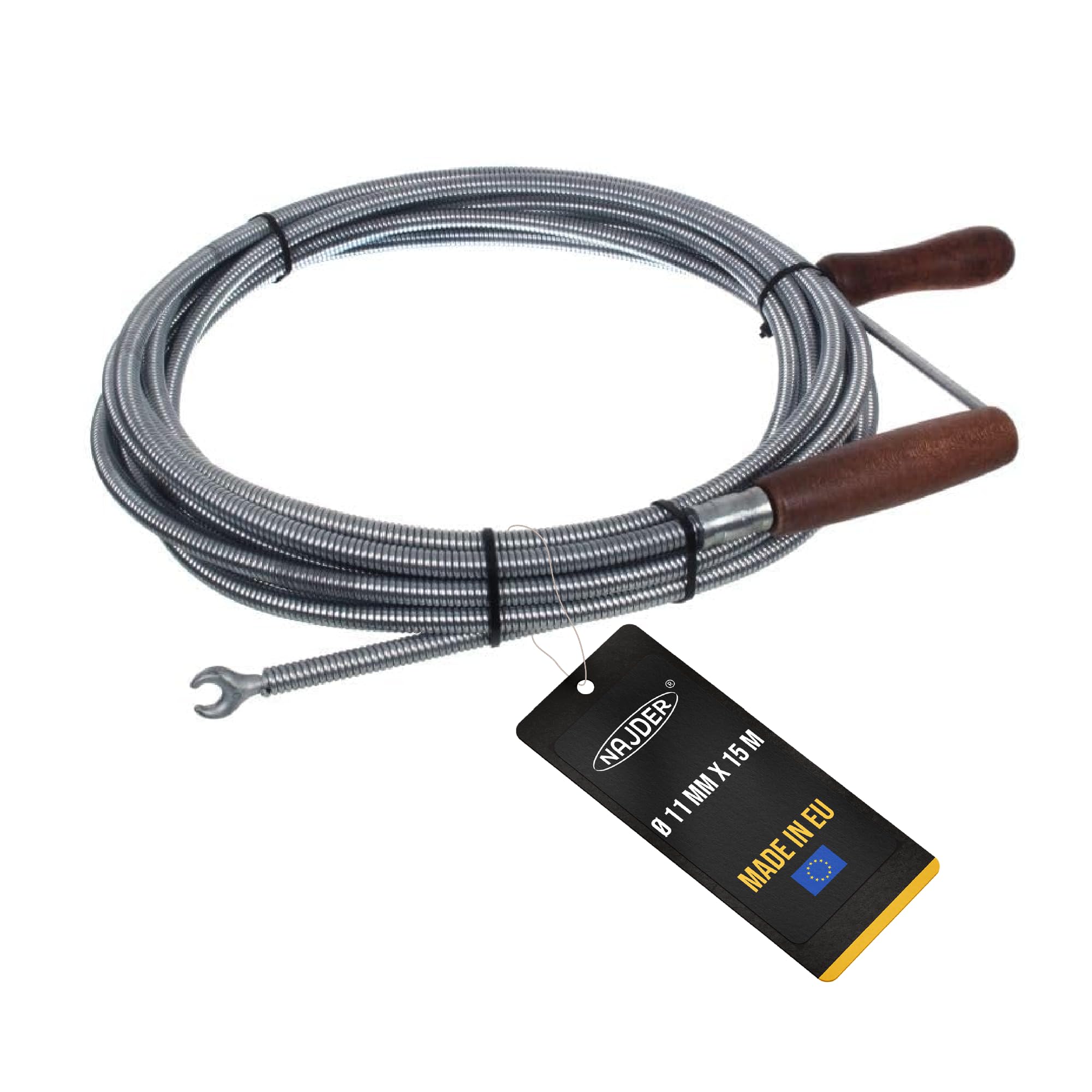 Die Rohrreinigungsspirale mit Kralle abwasserspirale 11 mm für Rohre 100 mm… (15 m)
