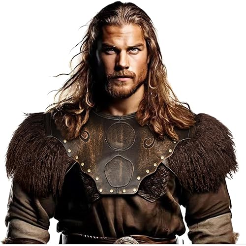 L'VOW Viking Leather Breastplate Adult Chest Armor Renaissance LARP Knight Cosplay Medieval Accessory