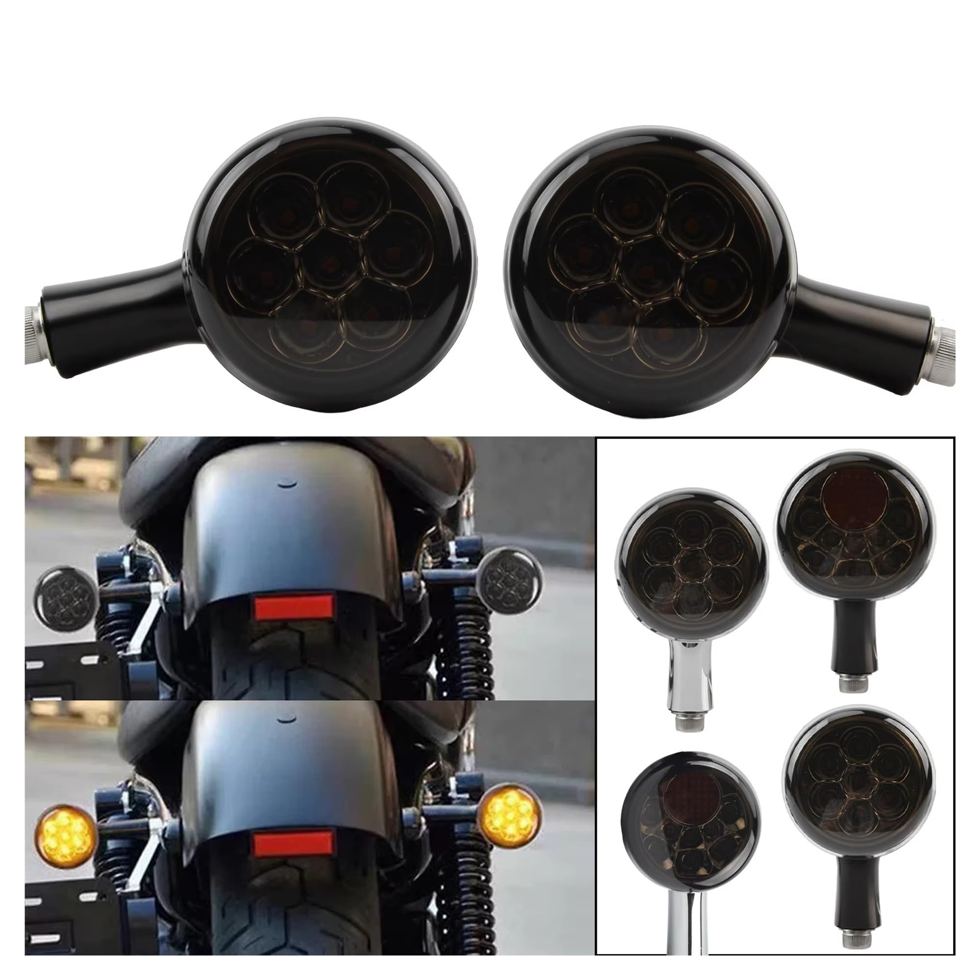Fanale Posteriore Moto Per Sportster 883 Per Iron XL1200 48 Per Roadster 19-22 Indicatori Direzione Posteriori Lampada Luce Segnalazione Luci Stop A LED Fanale posteriore per moto(A)