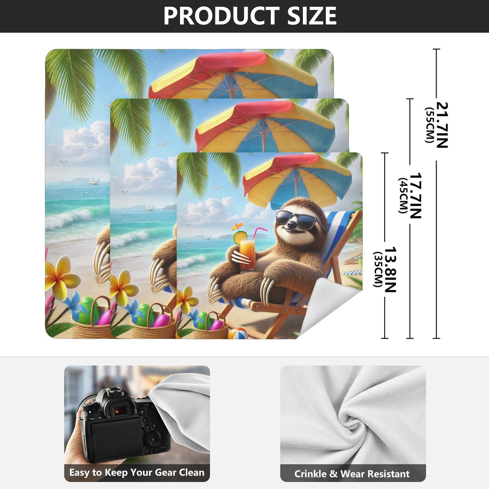 Joko Ivery Sloth Beach Summer Camera Lens Wrap 21.7