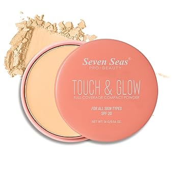 Seven Seas Touch & Glow Full Coverage Compact Powder | SPF-20 | Compact Powder for Women (01, 16g)