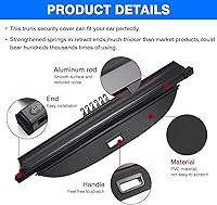 Vista 309 de Powerty Cubierta de Carga para Accesorios Kia Sportage 2023-2025 2026, Textura de Lona Cubierta Retráctil para Maletero Trasero de Carga de Equipaje