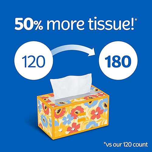 Miniatura 3 de Kleenex Loción de pañuelos faciales con aceite de coco, 8 cajas planas, 180 pañuelos por caja, 3 capas