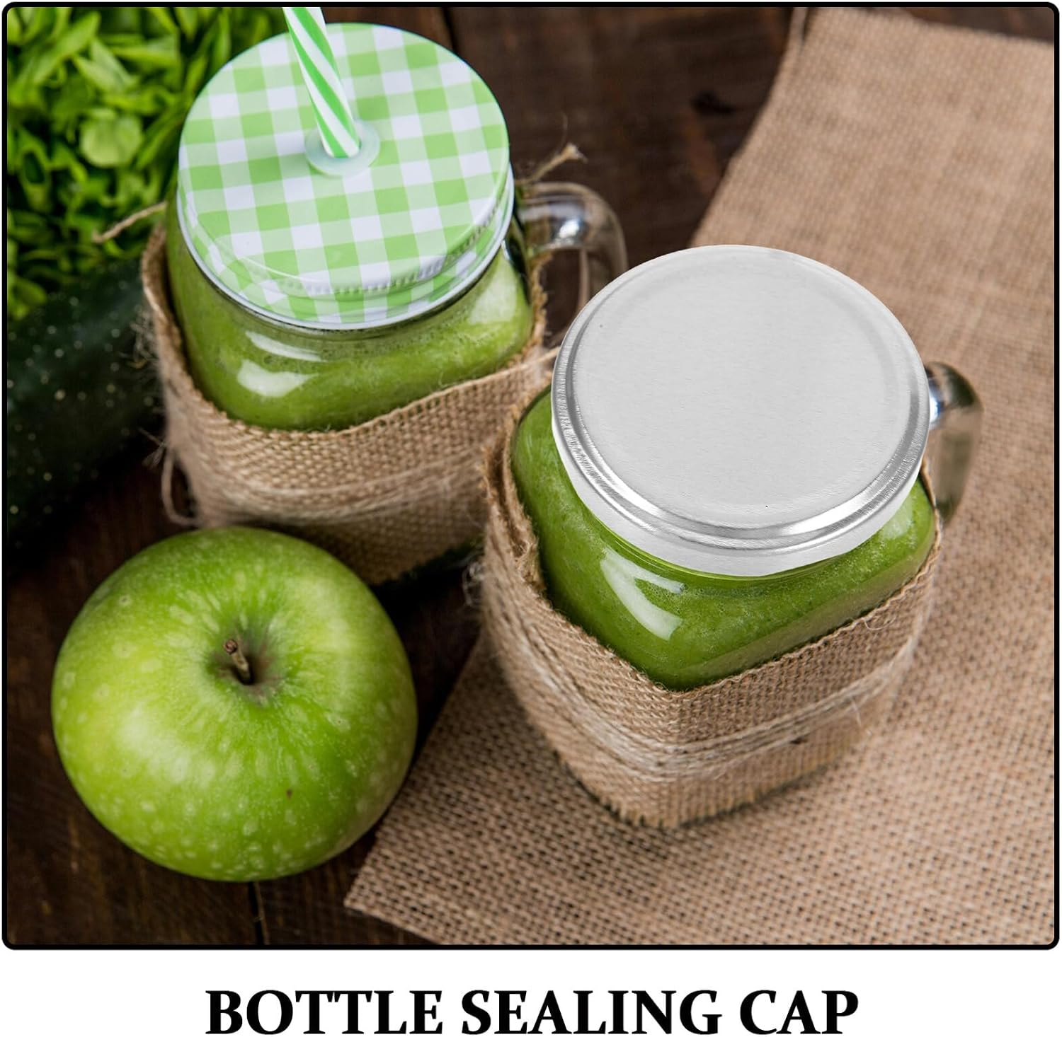 100pcs 63mm Silver Metal Canning Jar Lids for Regular Mouth Mason Jars Leakproof Reusable Mason Caps for Honey Jam and Food Preservation in Kitchen Storage