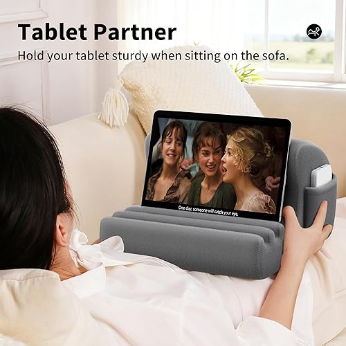 Miniatura 2 de CreaDream Soporte de almohada para tablet, soporte para tablet para cama, regazo y escritorio con 3 ángulos de visión, almohadilla suave compatible