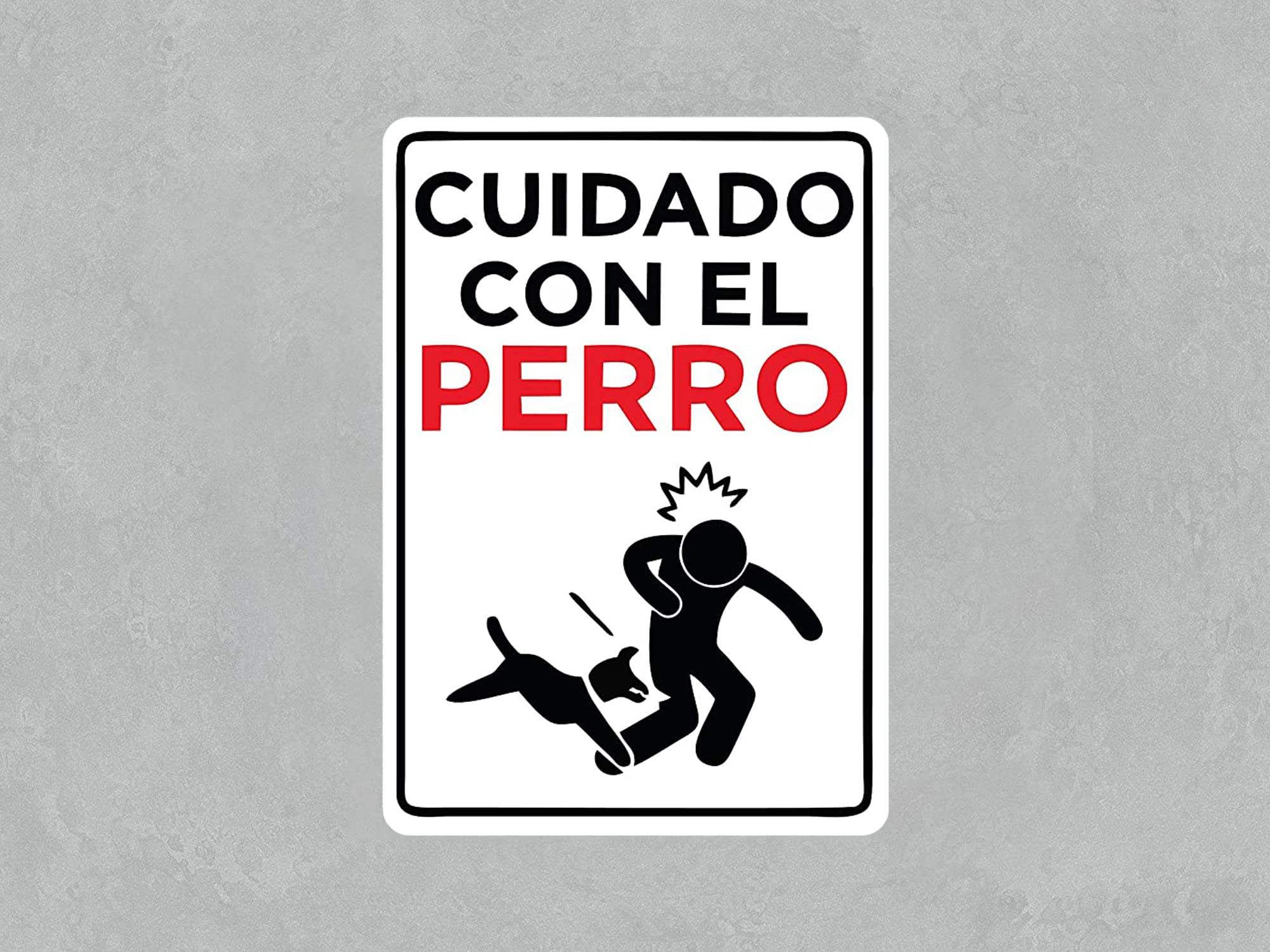 Oedim Pack 10 Señales de Cuidado con el Perro | Medida 29,7x21cm | Señaletica en Material Aluminio Blanco Resistente de 3mm | Duradera y Económica