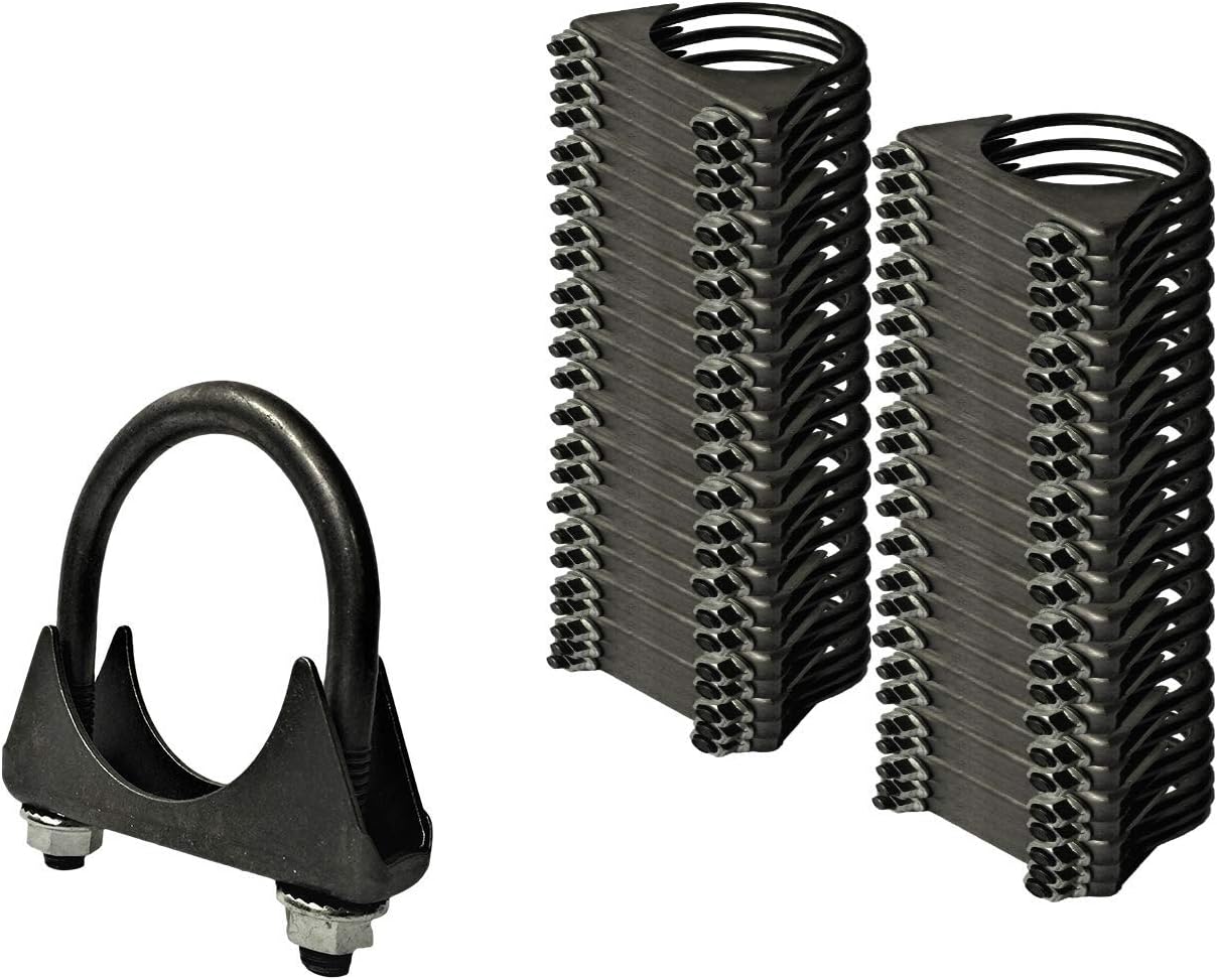 NETAMI 50pcs 1-3/4" Heavy Duty U Bolt Exhaust Muffler Clamp