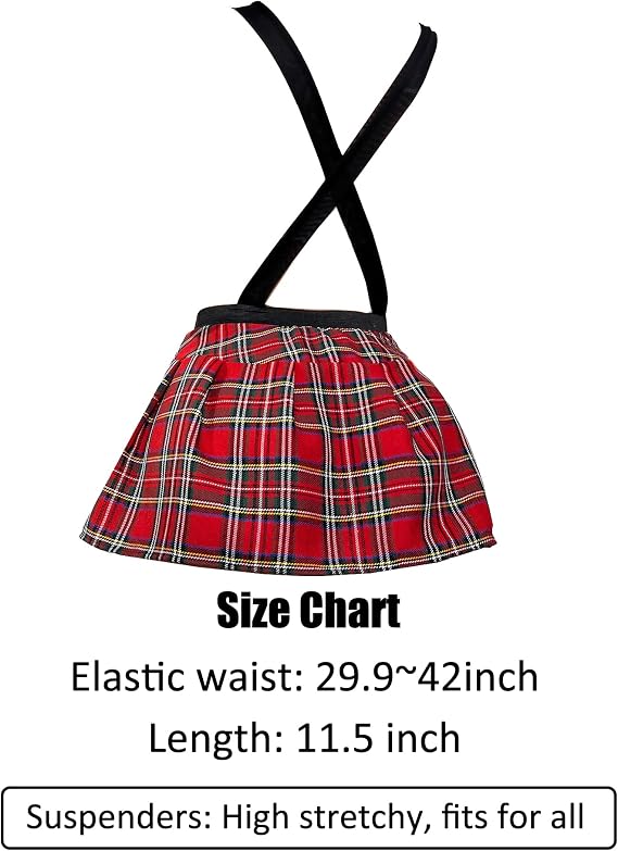 Mens Mini Skirt Red Plaid Skirts For Men