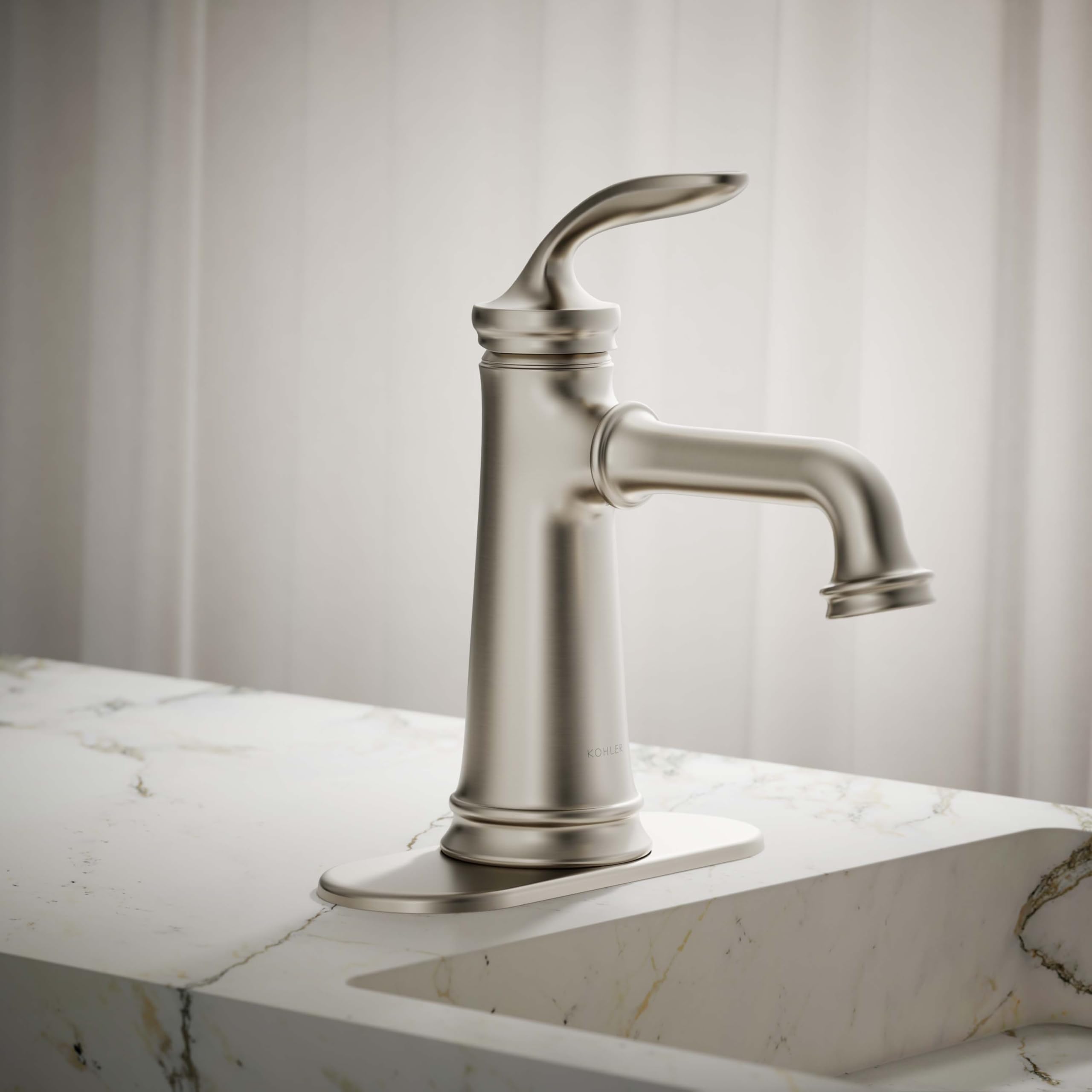 KOHLER 27379-4K-BN Bellera Single Handle Bathroom Faucet with Pop