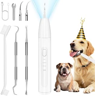 HighQualityFlagship Dog Teeth Cleaning Kit with LED Light - 3 Modes Sonic Toothbrush, Low Noise Plaque & Tartar Remover for Dogs