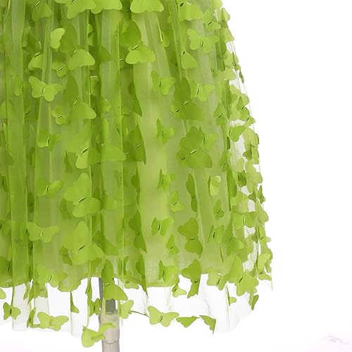 Miniatura 6 de IDOPIP Vestido tutú de mariposa 3D para bebé, sin mangas, vestido de princesa para fiesta de cumpleaños, vestido fruncido para concursos de belleza