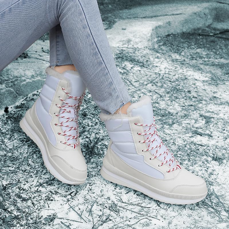 Snow Boots for Women Fur Lined Winter Boots for Women Waterproof Warmth Thickened Plus Fleece Womens Snow Boots - Image 5