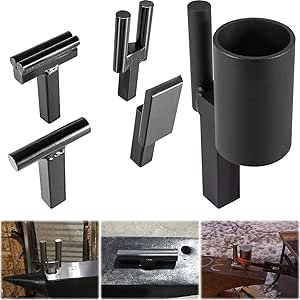 Bonbo 5-Piece Blacksmith Anvil Hardy Tool Set with Hot Cut, Creasing Stake, Bottom Fuller, Turning Bending Fork, and Welding Jig