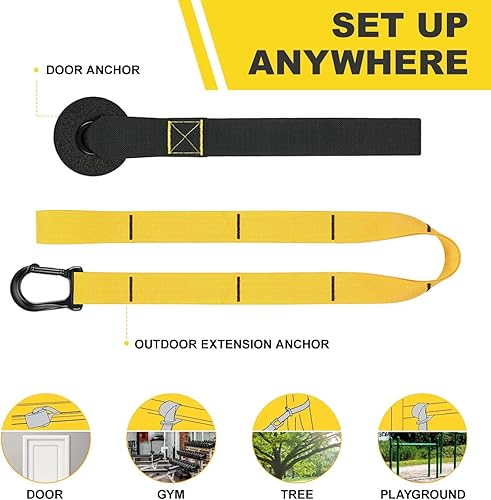 Miniatura 4 de Home Resistance Training Kit for All Levels, Suspension Trainer Straps With Handles For Full Body Workouts at Home, Includes Door Anchor And Mesh
