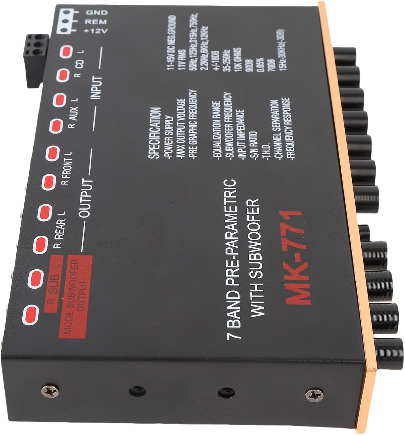 7 Band Adjustable Frequency Car Graphic Equalizer for Premium Sound Enthusiasts and Tuning Car Systems