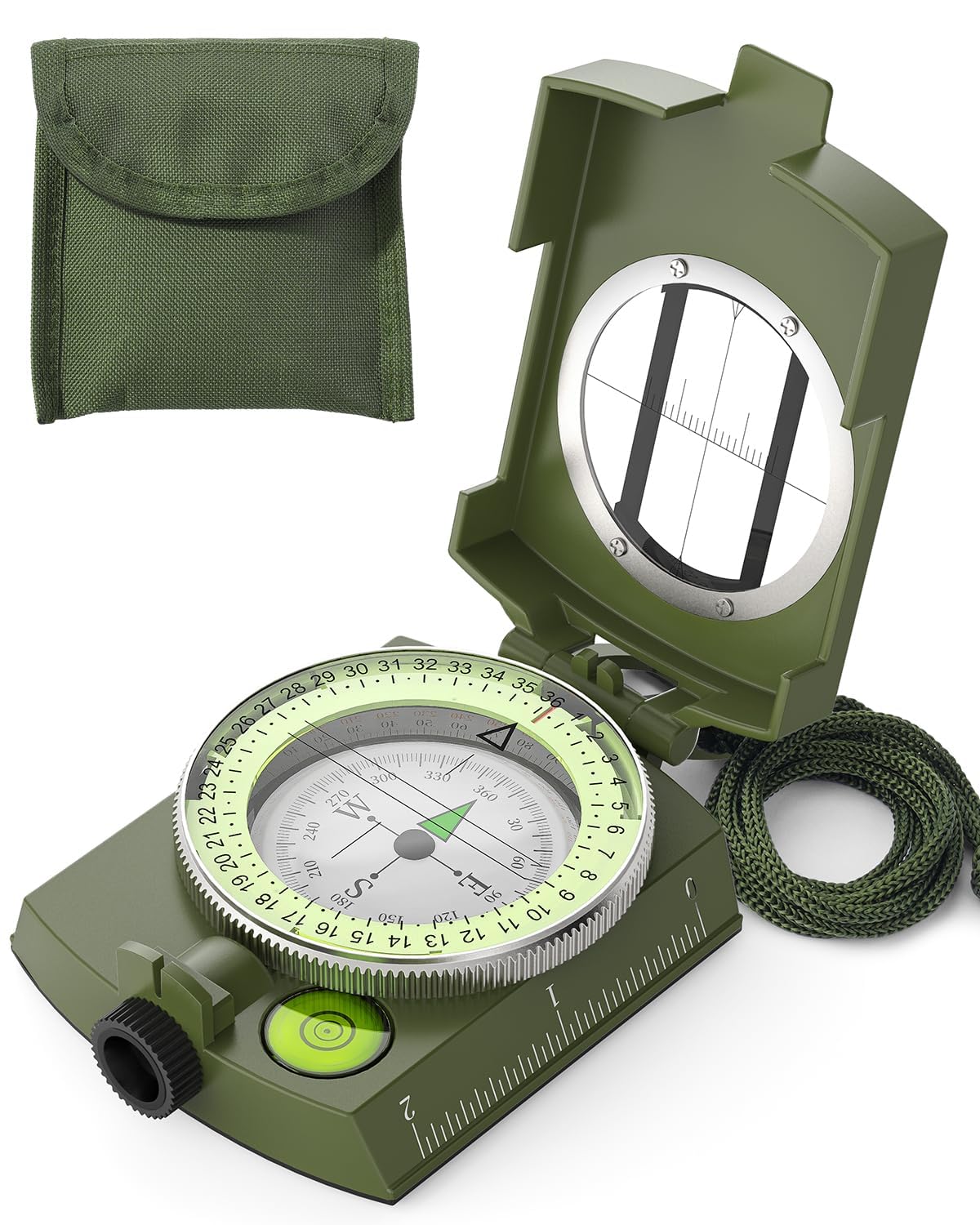 Finding Directions Compass, Waterproof Military Directions (8 X 6.5 X 3 Cm, Green) Compass Army Green Suitable for Camping Hiking-picture-30
