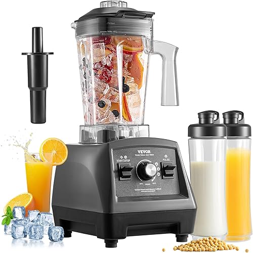 Miniatura 14 de VEVOR Licuadora Profesional para Batidos, 118 oz 1400W, con Motor Potente, Licuadora Multifuncional para Procesamiento de Alimentos con Cubierta de