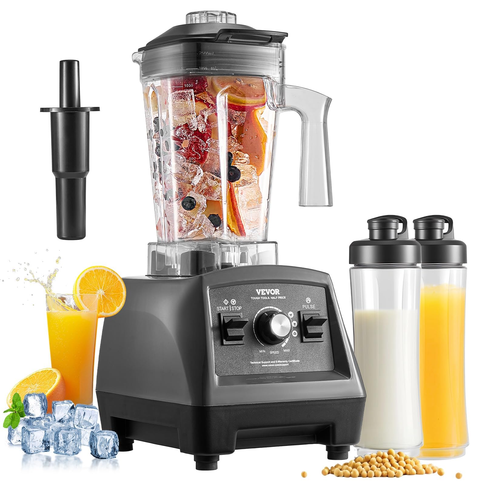 Amazon.com: VEVOR Blender for Smoothies, 61 oz 1400W, Professional