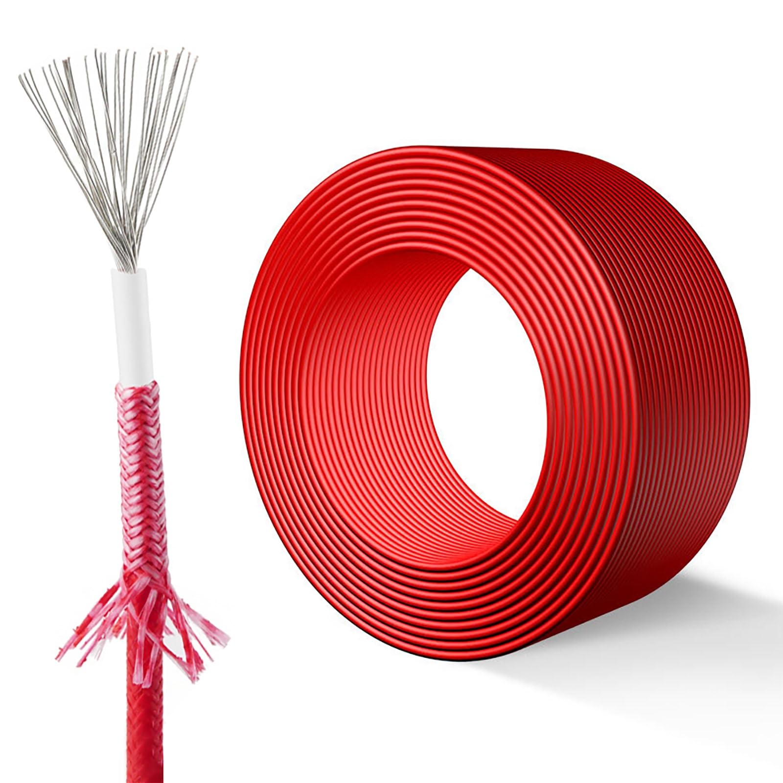 Câble silicone haute température 4mm² fil de verre