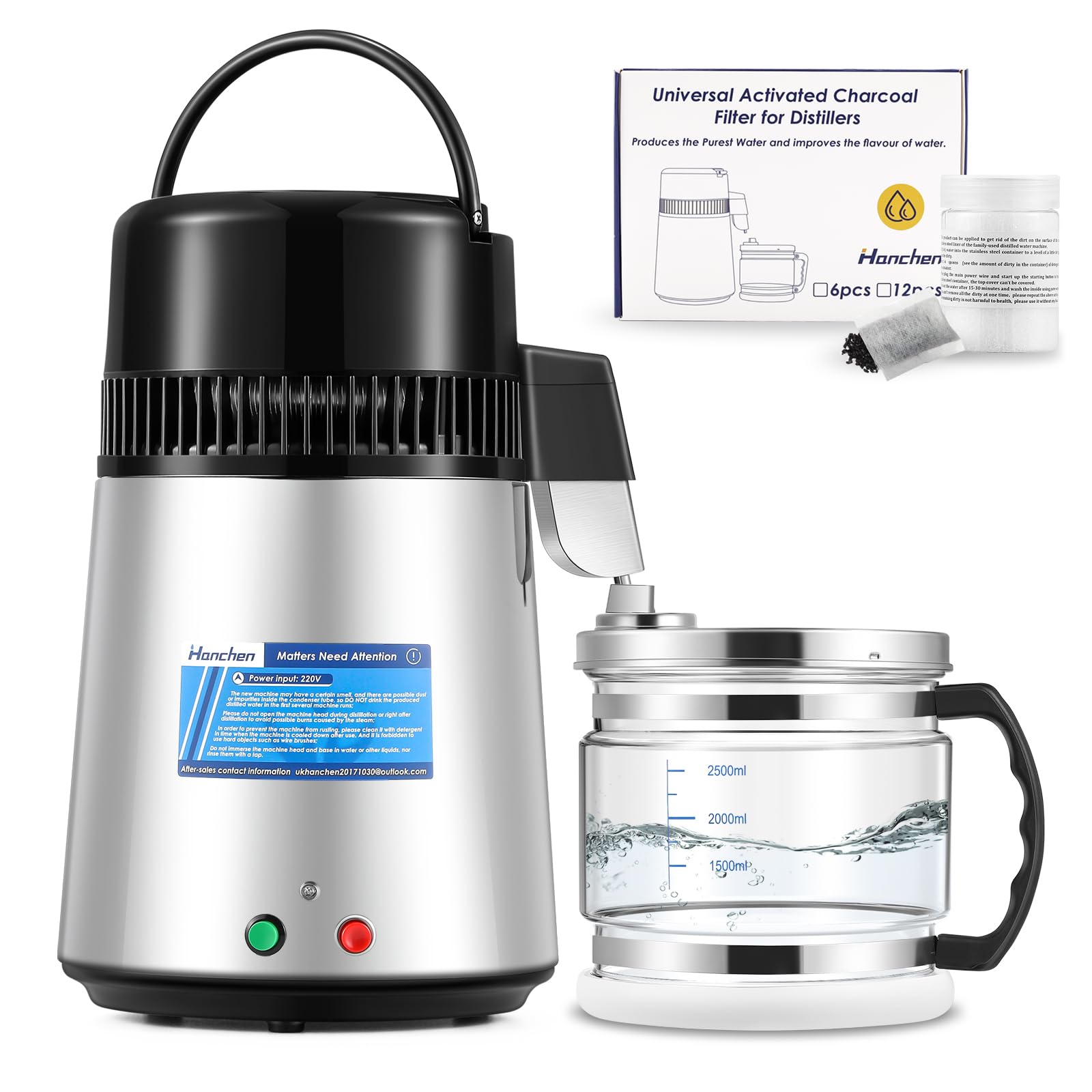 Hanchen Water Distiller with glass collection jug