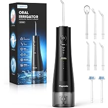 Cordless Water Flosser for Teeth, U-Shaped Tip, 350ml Tank, Black