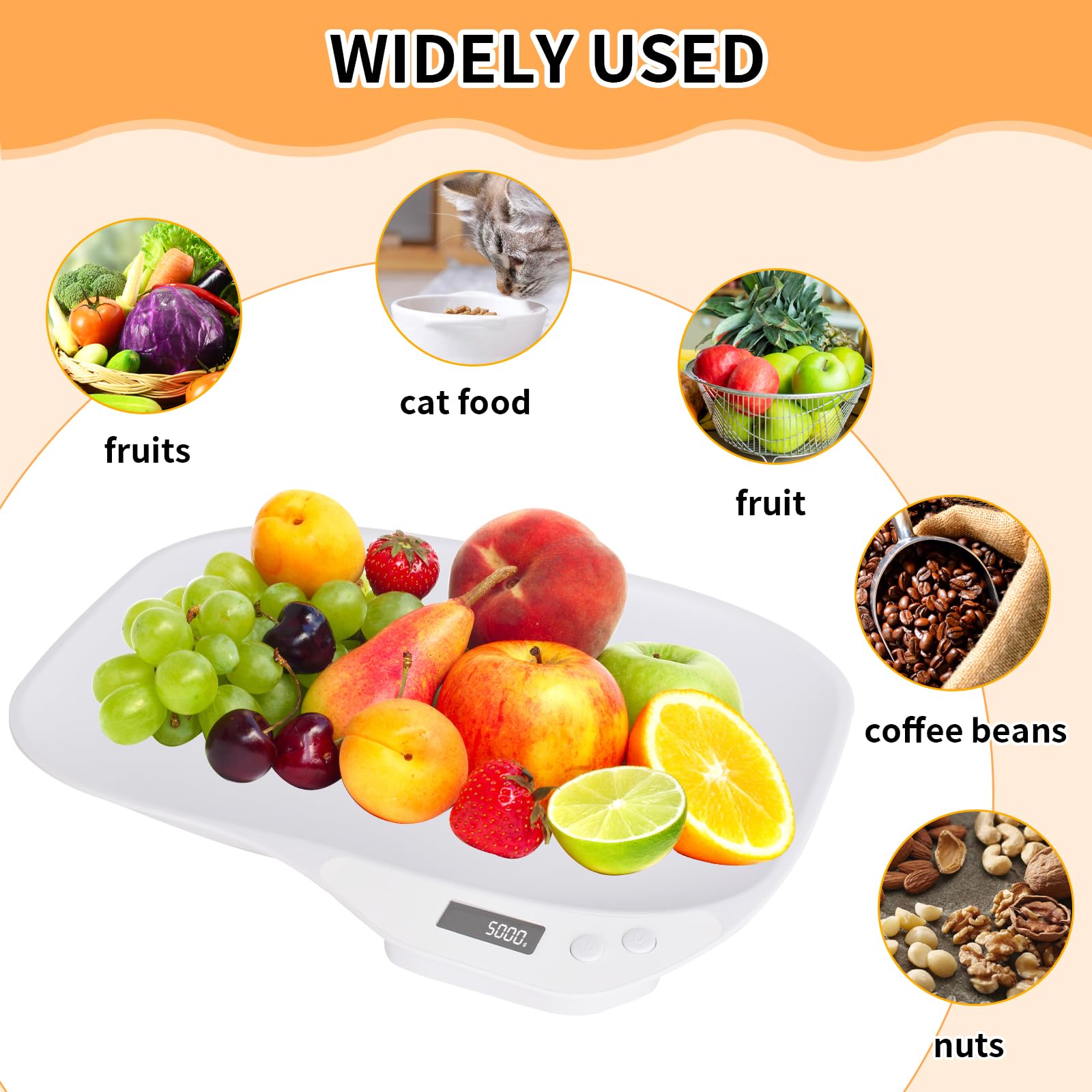 Báscula digital para mascotas, báscula de animales pequeños, báscula para perros de hasta 15 kg, báscula digital para gatos, 4 modos de ponderación, báscula digital de cocina, báscula de bebé, gatos,