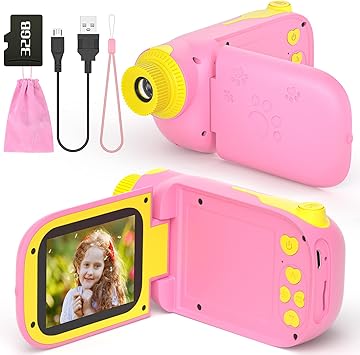 Amazon Com Ishantech Kids Digital Video Camera Toys For 3 10 Years Old Girls 1080p 2 4 Inch Ips Screen Camera For Age 3 4 5 6 7 8 9 Yeas Old Toddler Kids Girls
