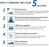 Vista 6 de Mkbrother® Película tintada para ventana de automóvil, rollo de 5% VLT de 36 pulgadas x 10 pies (36 x 120 pulgadas), bloqueo de calor y rayos UV
