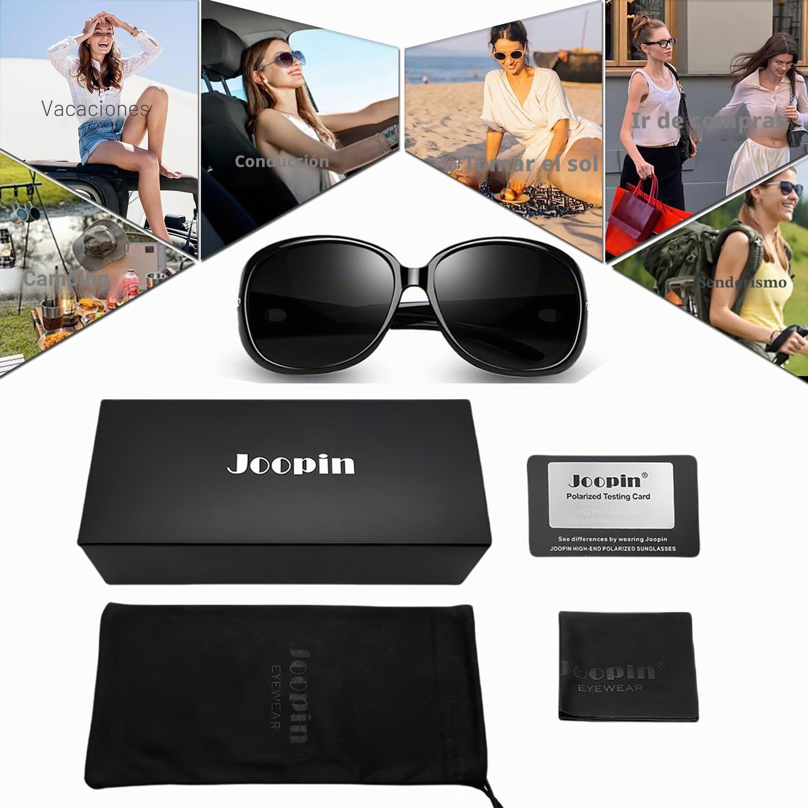 Joopin Gafas de Sol Mujer Polarizadas Grandes Elegantes Modernas Brillantes Protección UV400