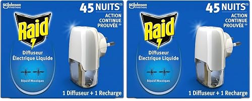 Raid Diffuseur Électrique Liquide Répulsif Moustiques et Moustiques Tigres 45