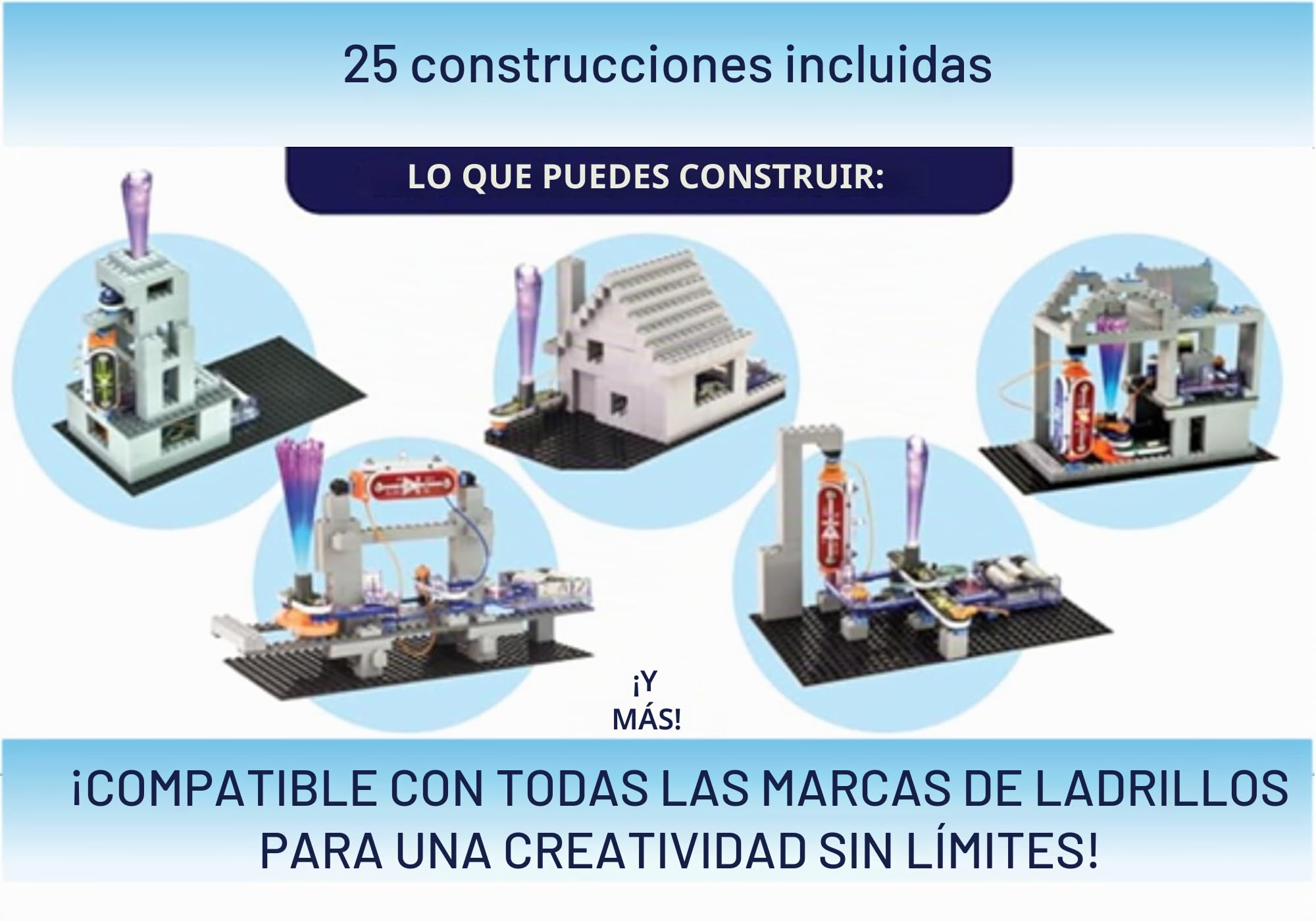 Snap Circuits SCBRIC1 Structures | Kit de exploración de ladrillo y electrónica Stem & Ladrillo Manual de Proyecto a Todo Color | 20 Piezas | 75 adaptadores Bric-2-Snap |140+ Brics, Multicolor