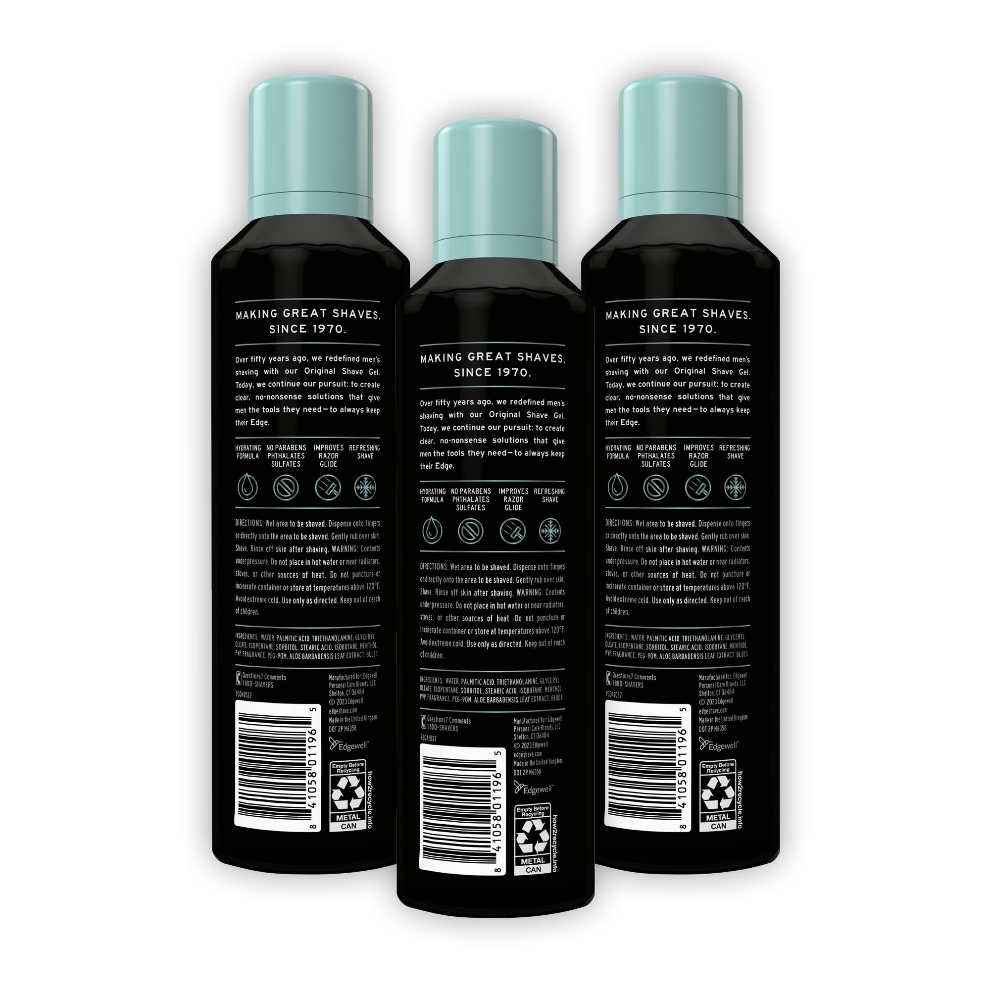 Gel de afeitado para hombres, eucalipto refrescante y árbol de té, 7 onzas (paquete de 3) - Gel de afeitar para hombres que hidrata, protege y calma para ayudar a reducir la irritación de la piel 6
