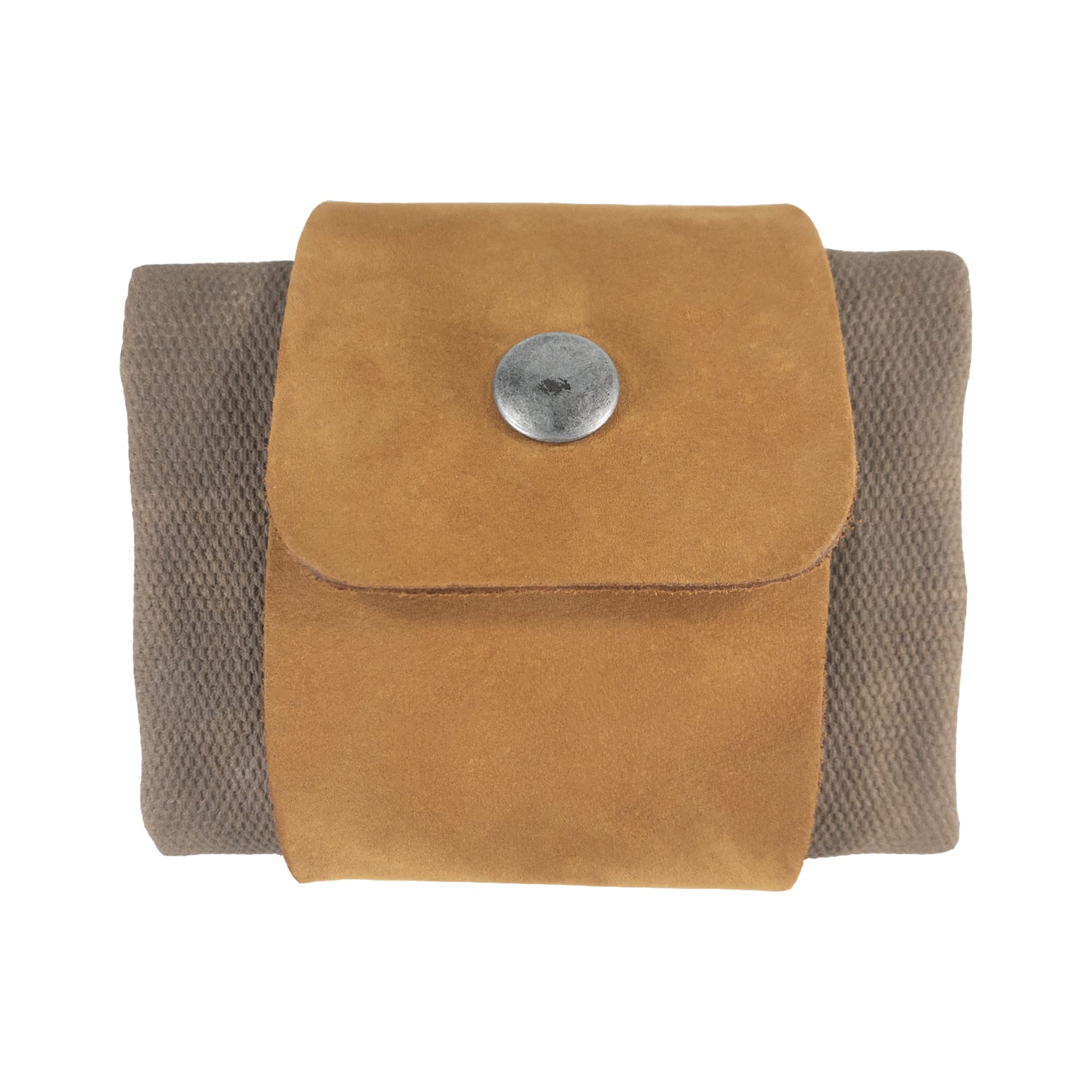 Hide & Drink, Foraging Pouch (Collapsible) for Hiking, Treasures & Seashells Bag, Easy Looping Around Belts, Grocery Storage, Waxed Canvas, Handmade