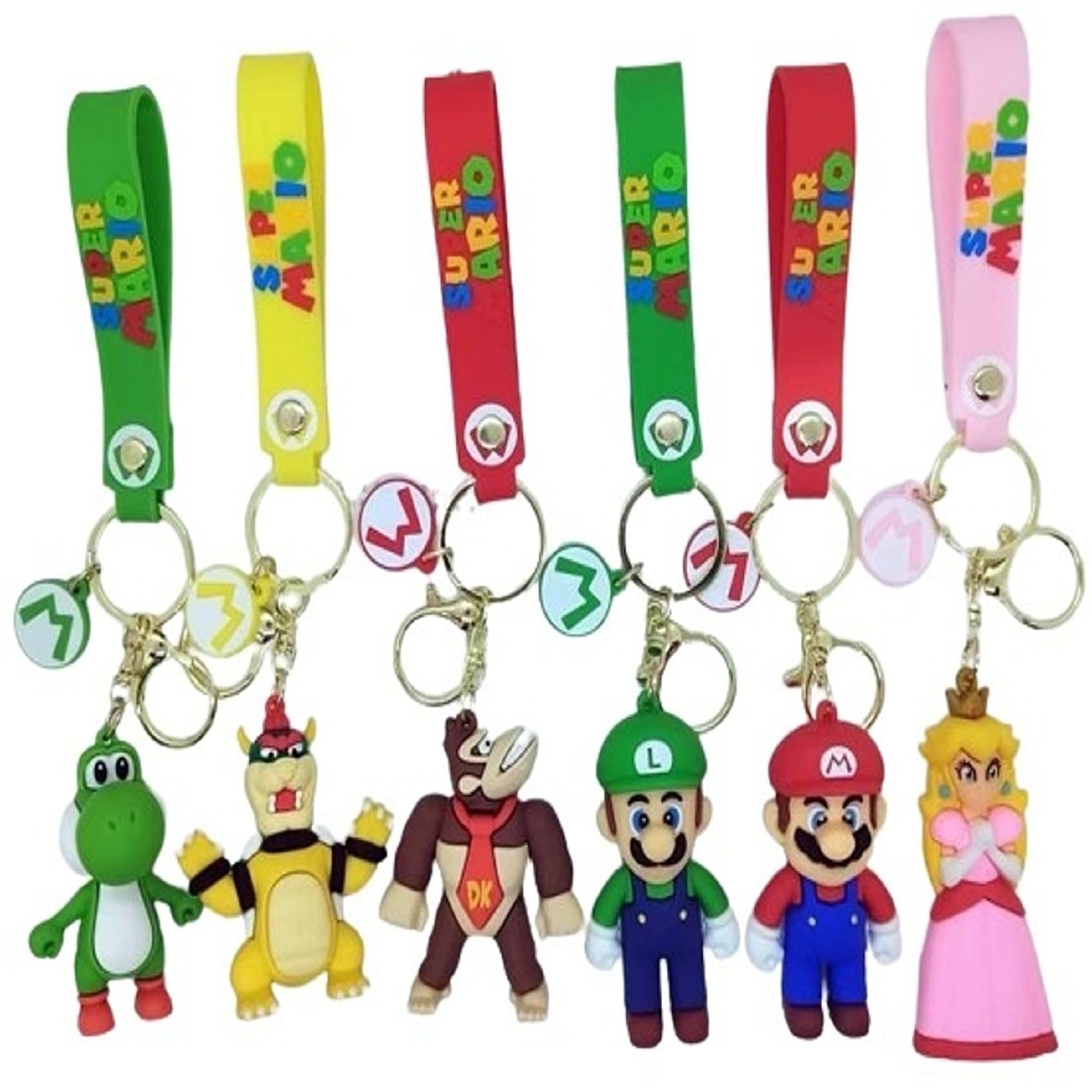 6pcs Super Keychains, Cute Cartoon Kids Keychain, Keychain Toys, Backpack Purse Keychain, Party favors for kids, Gift Stuffer, Keychain for Boys and Girls and Adults, Theme gifts