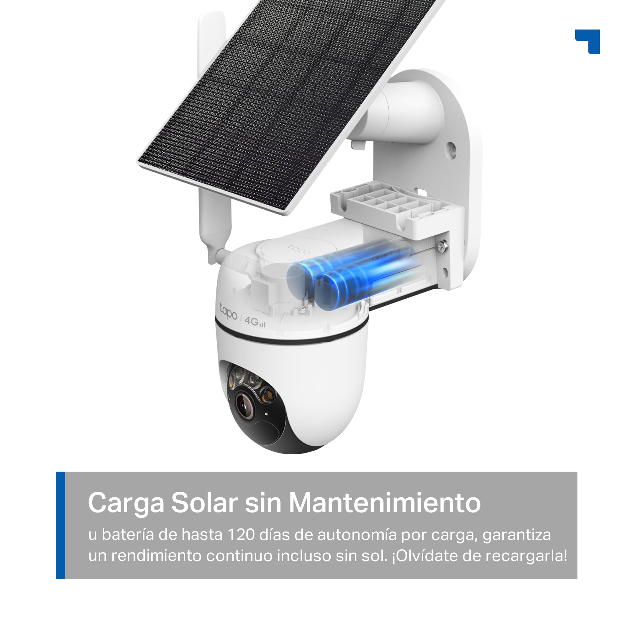 Tapo C615G Kit - Cámara vigilancia WiFi Exterior 360°, 4G y WiFi, 2K, Solar | Detección de Movimiento, Personas, Mascotas y Vehículos. Con Panel Solar. Alarma Luz y Sonido. App Tapo.