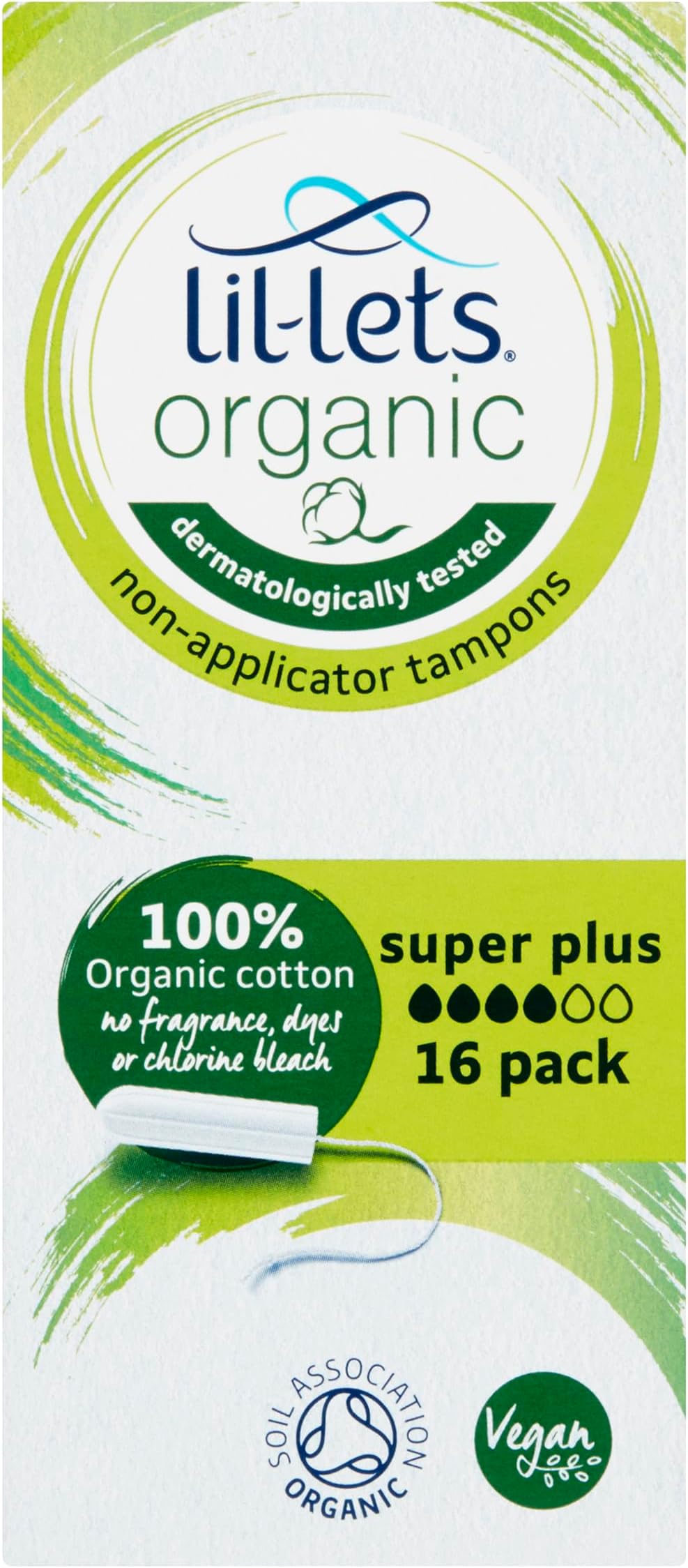 Lil-Lets 16 Organic Non-Applicator Tampons Super Plus