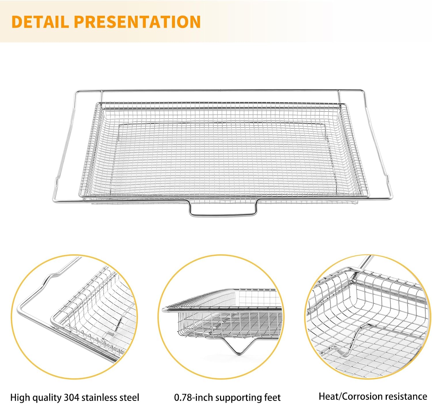 Allstare LRAL302S Air Fryer Basket Replacement for LG Oven Parts 304 Stainless Steel LG Air Fryer Tray LRAL303S LRGL5823S LRGL5825F 24.6’’ x 16.1’’ LG Oven Air Fryer Rack Stove Range Oven Parts 1 Pcs