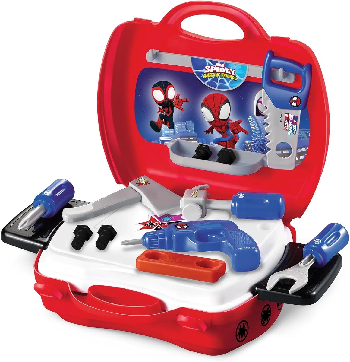 Marvel Spidey & His Amazing Friends 20-Piece Tool Suitcase Playset, Ages 3+