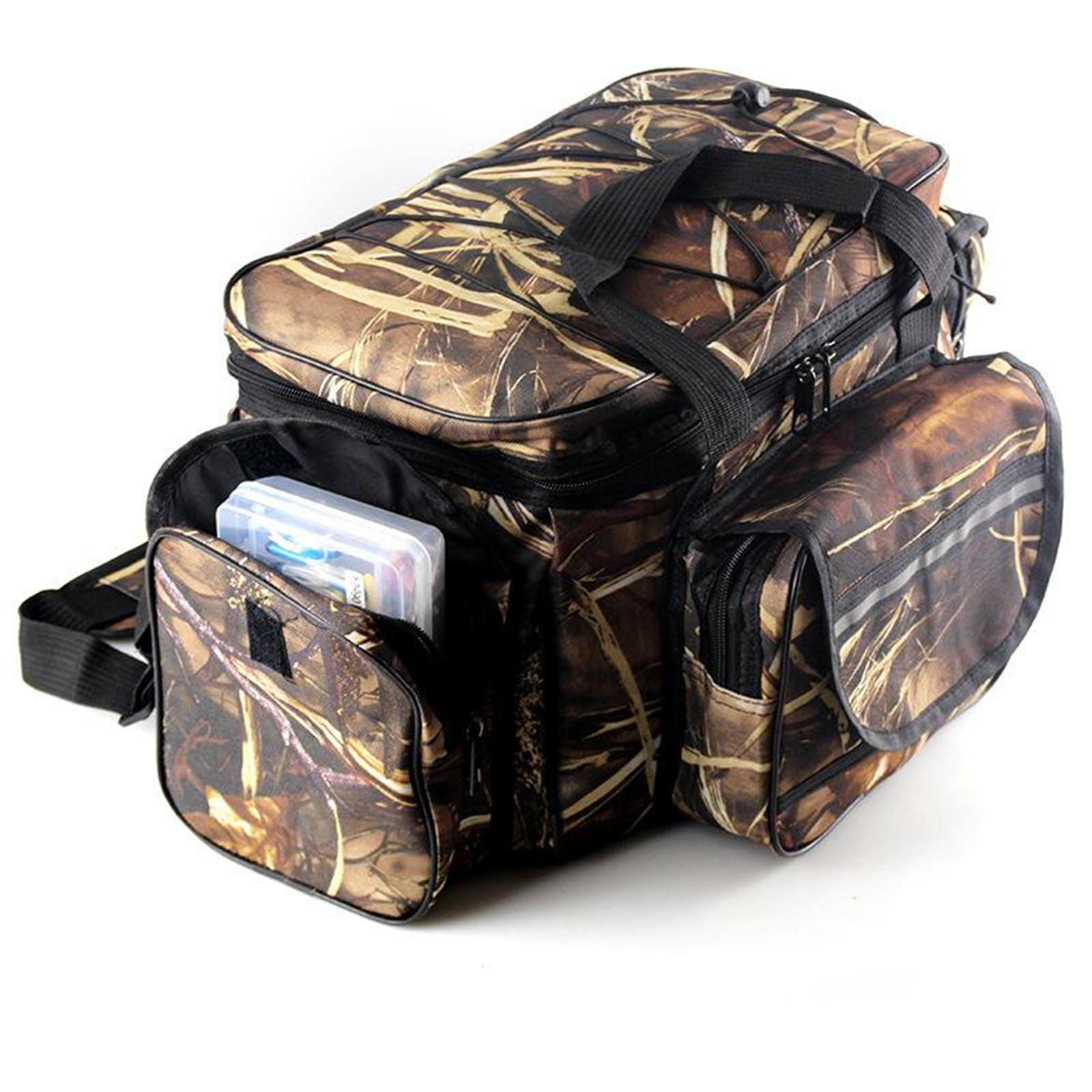 Torba wędkarska z wieloma kieszeniami, sprzęt do przechowywania, torba crossbody do wędkarstwa morskiego, 2 zestawy (czarne), 50x25cm