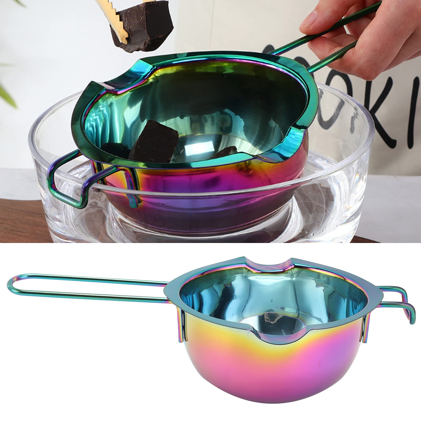 Nimmz Melting Bowl, Sturdy and Durable Butter Melting Pot Stainless Steel Melting Bowl Convenient for Caramel for Melting Butter for Cheese(Color)