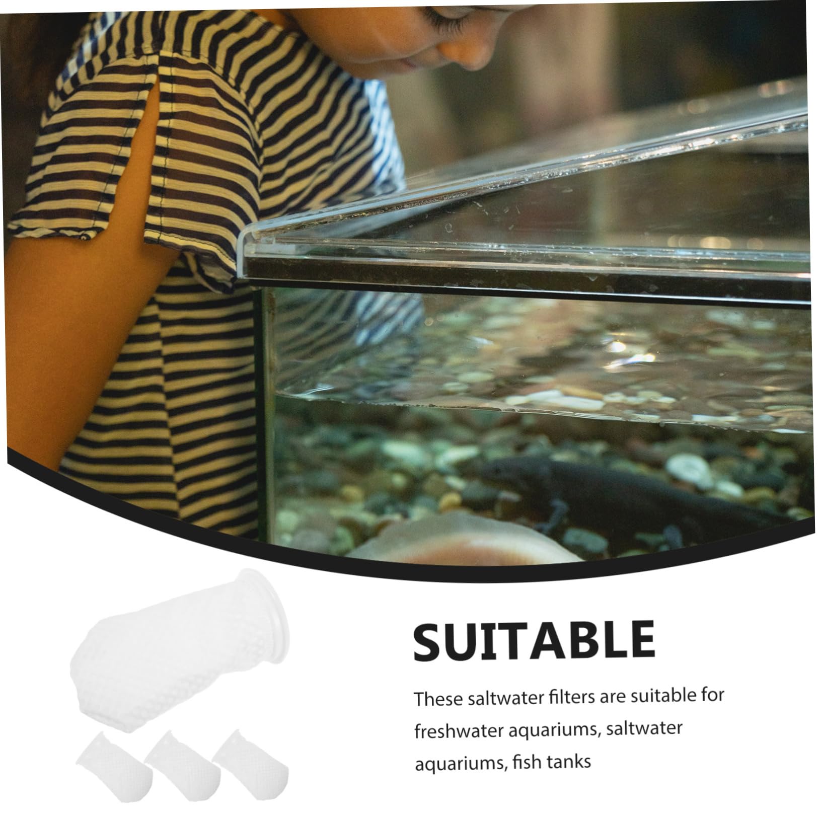 HANABASS 12piezas Calcetines De Filtración para Acuarios Bolsa De Limpieza para Peceras y Estanques Diseño De Panal Compatible Agua Dulce y Salada